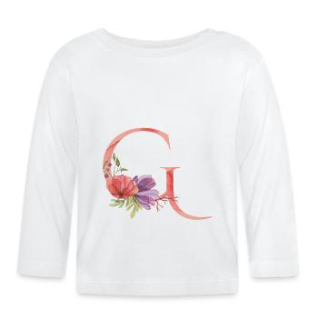 Lettre g - T-shirt manches longues bio Bébé - blanc - Devant