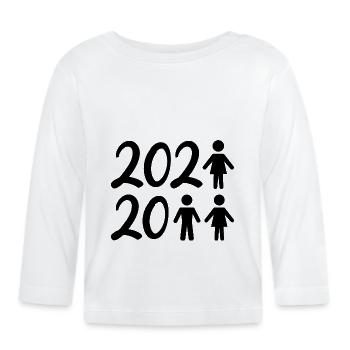 2021-2022 famille - T-shirt manches longues bio Bébé - blanc - Devant
