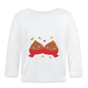 kühl braun - Baby Bio-Langarmshirt - Weiß - Vorne