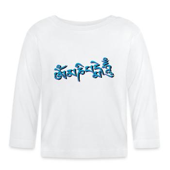 Om Mani Padme Hum - Sanskrit - Baby Bio-Langarmshirt - Weiß - Vorne
