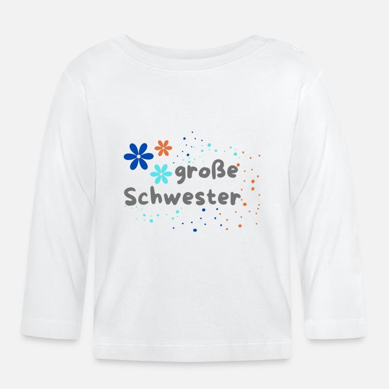 große Schwester - Baby Bio-Langarmshirt - Weiß
