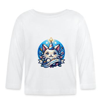 1er Anniversaire Années 1 Drôle - T-shirt manches longues bio Bébé - blanc - Devant