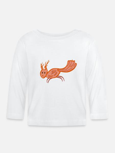 Eichhörnchen Nüsse oder Tee - Baby Bio-Langarmshirt - Weiß