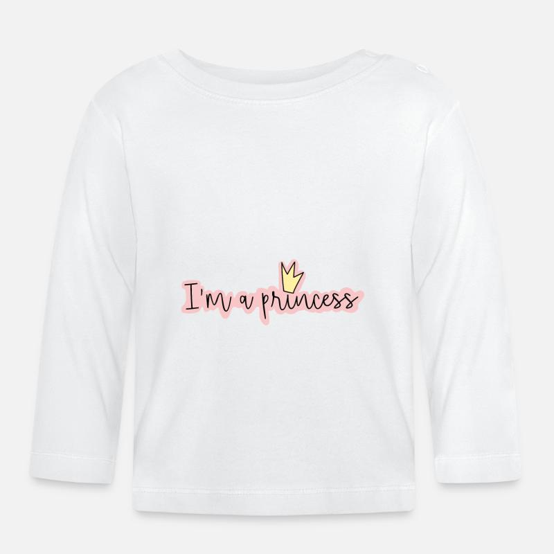 Ich bin eine Prinzessin - Baby Bio-Langarmshirt - Weiß