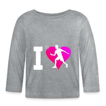 Badminton Femmes Squash Badminton Joueur de Badminton - T-shirt manches longues bio Bébé - gris chiné - Devant