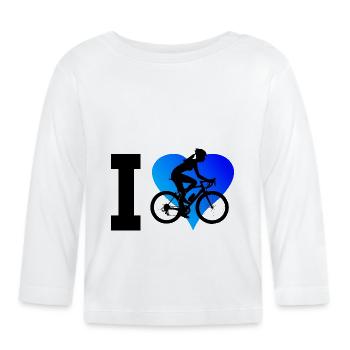 Radeln Mountainbike Radfahrer Fahrradfahren - Baby Bio-Langarmshirt - Weiß - Vorne