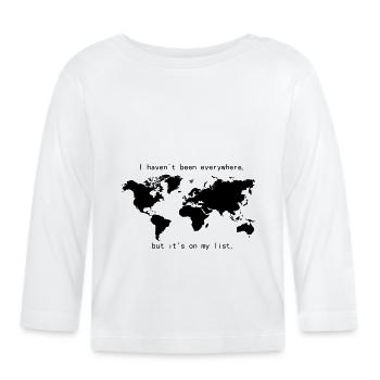 World map - Organic Baby Long Sleeve T-Shirt - white - Front