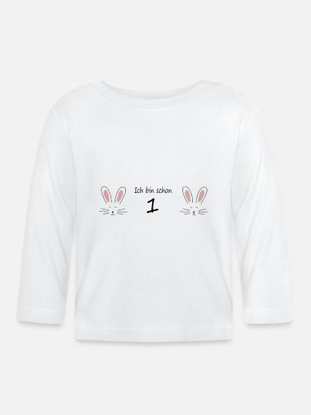Ich bin schon 1 - Baby Bio-Langarmshirt - Weiß