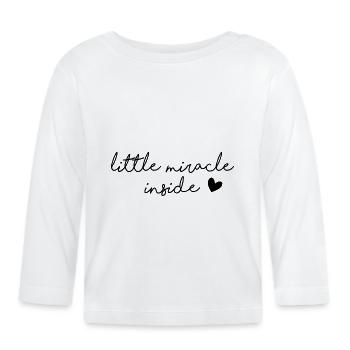 little miracle inside - Organic Baby Long Sleeve T-Shirt - white - Front