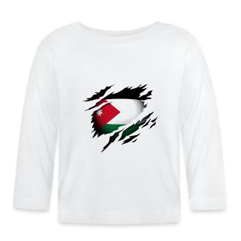 Jordan at heart - Organic Baby Long Sleeve T-Shirt - white - Front