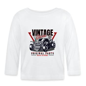 Classic 1983 - né pour rouler - T-shirt manches longues bio Bébé - blanc - Devant