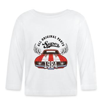 Super 1984 - toutes les pièces d’origine - Anniversaire 1984 - T-shirt manches longues bio Bébé - blanc - Devant