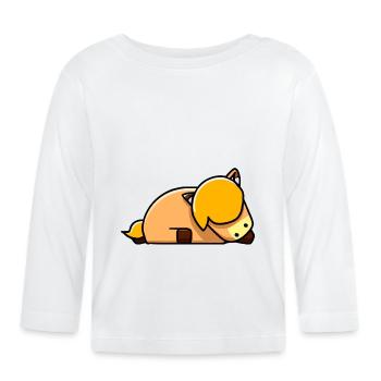 Joli cheval dort - T-shirt manches longues bio Bébé - blanc - Devant