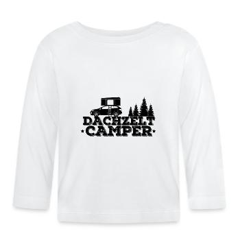 Dachzelt CAMPER - Hartschalendachzelt Geschenk - Baby Bio-Langarmshirt - Weiß - Vorne