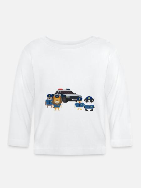 Polizei - Baby Bio-Langarmshirt - Weiß