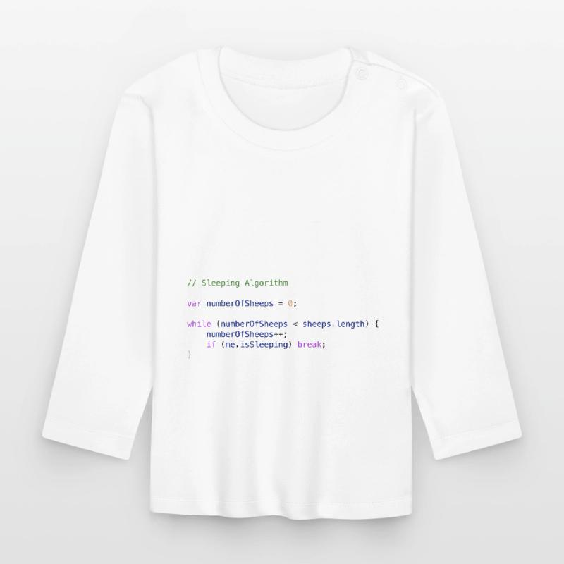 Programmation code logique compte de moutons T-shirt manches longues bio Bébé