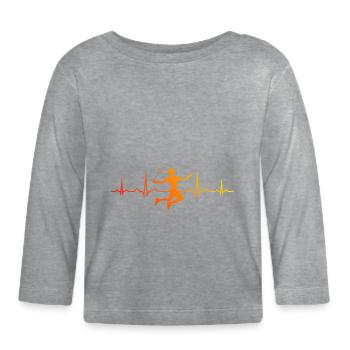 Joueurs de badminton hommes femmes squash badminton - T-shirt manches longues bio Bébé - gris chiné - Devant