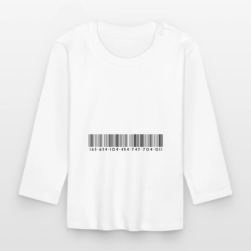 Barcode - Strichcode - Streifen - Codes Baby Bio-Langarmshirt