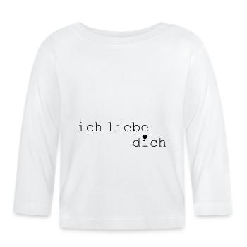 Ich liebe dich - Baby Bio-Langarmshirt - Weiß - Vorne