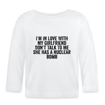 I'm In Love With My Girlfriend Don't Talk To Me - T-shirt manches longues bio Bébé - blanc - Devant