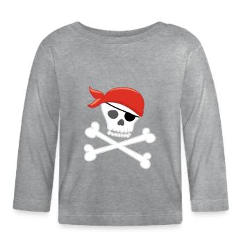 PIRATE - T-shirt manches longues bio Bébé - gris chiné - Devant