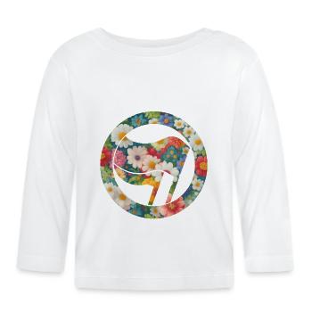 Antifa und Blumen - Baby Bio-Langarmshirt - Weiß - Vorne