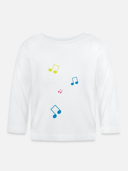Noten - Baby Bio-Langarmshirt - Weiß