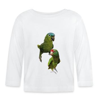 Papageien aus dem Amazonas - Baby Bio-Langarmshirt - Weiß - Vorne