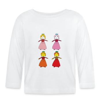 prinzessinen 4fach - Baby Bio-Langarmshirt - Weiß - Vorne