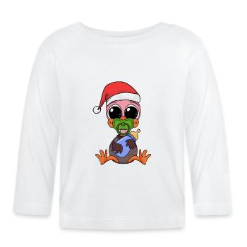 Autruche bébé Noël - T-shirt manches longues bio Bébé - blanc - Devant