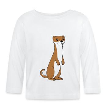 Humour petite fouine - T-shirt manches longues bio Bébé - blanc - Devant