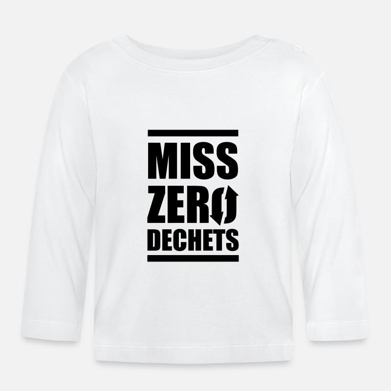 Miss Zero Dechet - T-shirt manches longues bio Bébé - blanc