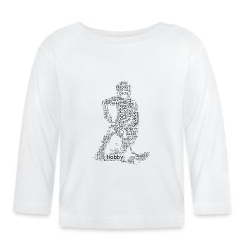 Clear floorball message - Organic Baby Long Sleeve T-Shirt - white - Front