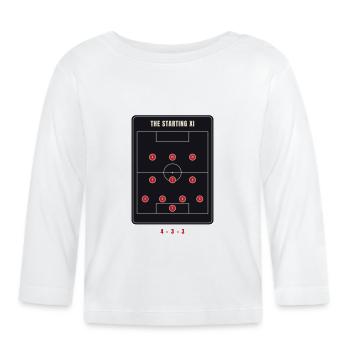 Starting XI 4-3-3 Football Formation - T-shirt manches longues bio Bébé - blanc - Devant