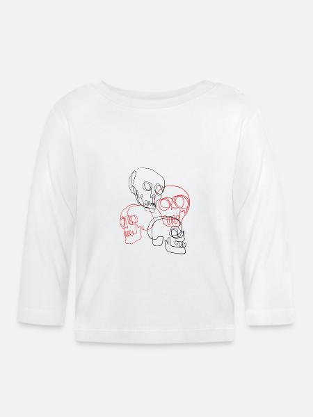 Schädel - Baby Bio-Langarmshirt - Weiß