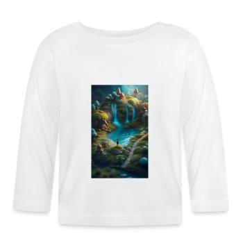 Joyful & cute miniature world - Organic Baby Long Sleeve T-Shirt - white - Front