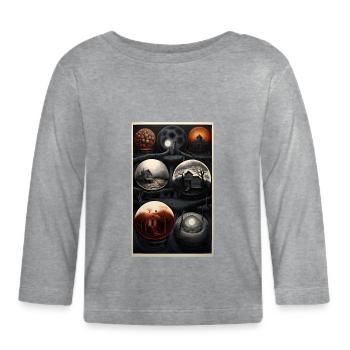 7 globes d’horreur - T-shirt manches longues bio Bébé - gris chiné - Devant