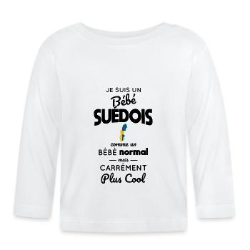 Schwedisches Baby wie ein normales Baby, aber cooler - Baby Bio-Langarmshirt - Weiß - Vorne
