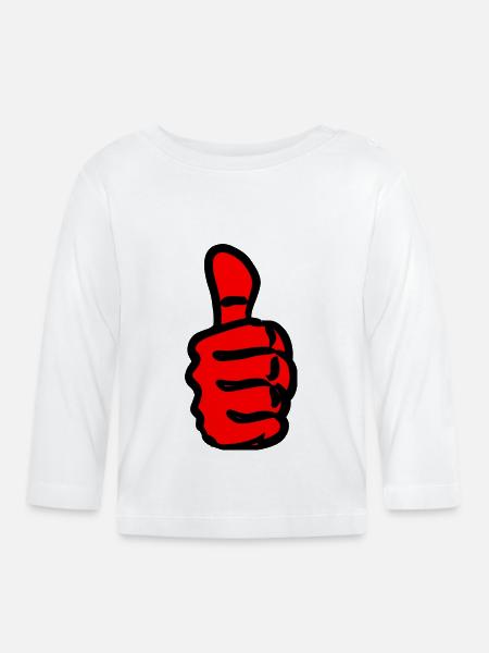 Groß Thumbs-Up - Baby Bio-Langarmshirt - Weiß