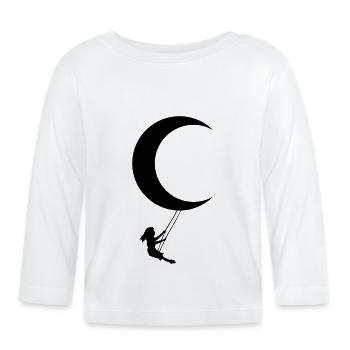 Mond Schaukel - Baby Bio-Langarmshirt - Weiß - Vorne