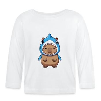 Cute Capybara Hamster Guinea Pig Costume Samba - Organic Baby Long Sleeve T-Shirt - white - Front