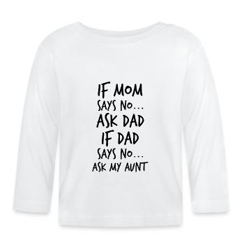 Baby Tante Tante Gudmor Fødselsdag Fødselsdagsgave - Langærmet babyshirt af  økologisk bomuld - hvid - Foran
