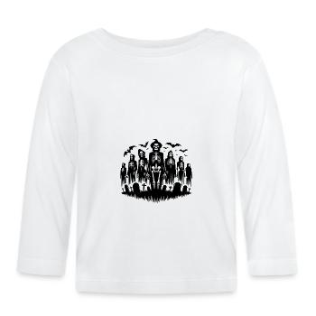 Skelette Halloween Friedhof Fledermaus Party - Baby Bio-Langarmshirt - Weiß - Vorne