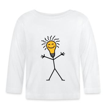 Light Bulb - Organic Baby Long Sleeve T-Shirt - white - Front
