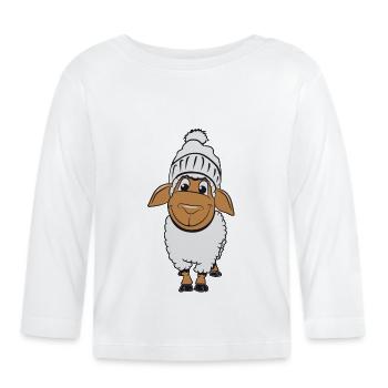 Sheep willow poodle metze satisfied herd wool useful - Organic Baby Long Sleeve T-Shirt - white - Front