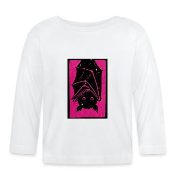 Spacebat Print - Baby Bio-Langarmshirt - Weiß - Vorne