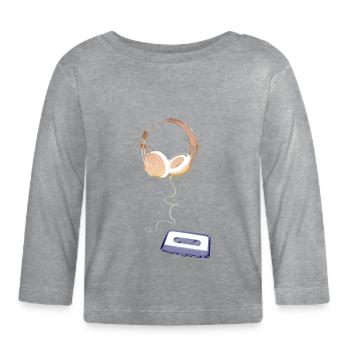Ondes sonores Musique blues pop rock dance Hard Rock - T-shirt manches longues bio Bébé - gris chiné - Devant