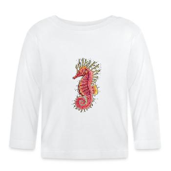 Hippocampe - T-shirt manches longues bio Bébé - blanc - Devant