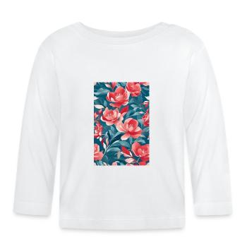 Wunderschöne Blumen - Baby Bio-Langarmshirt - Weiß - Vorne