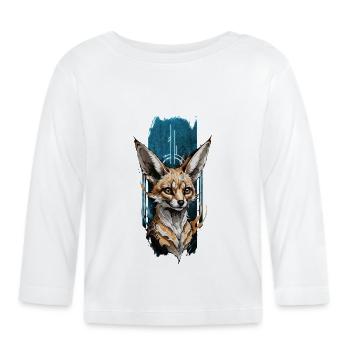 Wüsten-Sprite: Fennec Fox - Baby Bio-Langarmshirt - Weiß - Vorne
